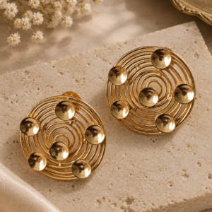 Celeste Spiral Statement Earrings