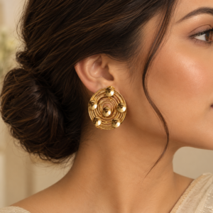 Alternative view of Celeste Spiral Statement Earrings